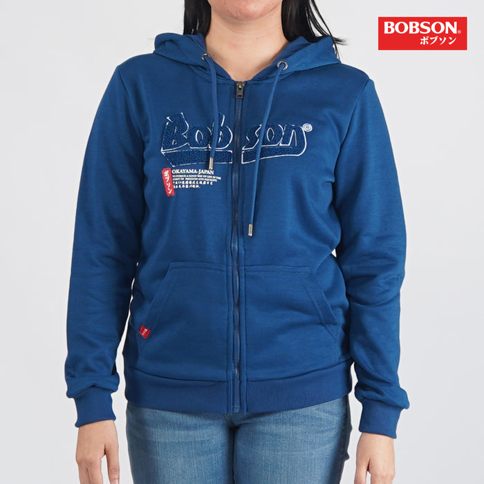 Bobson Japanese Ladies Basic Hoodie Jacket for Women Trendy Fashion High Quality Apparel Comfortable Casual Jacket for Women Regular Fit 121440 (Blue)