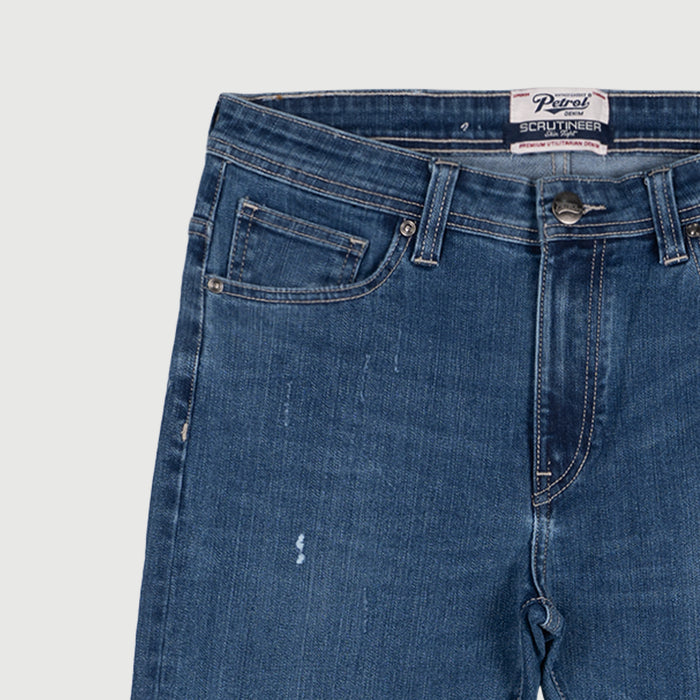 Petrol Basic Denim Pants for Men Skin Tight Fitting Mid Rise Trendy fashion Casual Bottoms Medium Shade Jeans for Men 152912-U (Medium Shade)