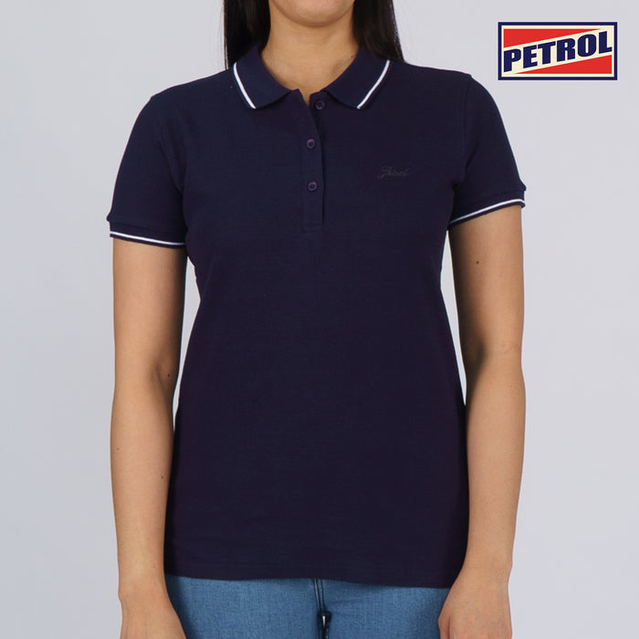Petrol Basic Collared for Ladies Regular Fitting Shirt Trendy fashion Casual Top Peacoat Polo shirt for Ladies 137900-U (Peacoat)