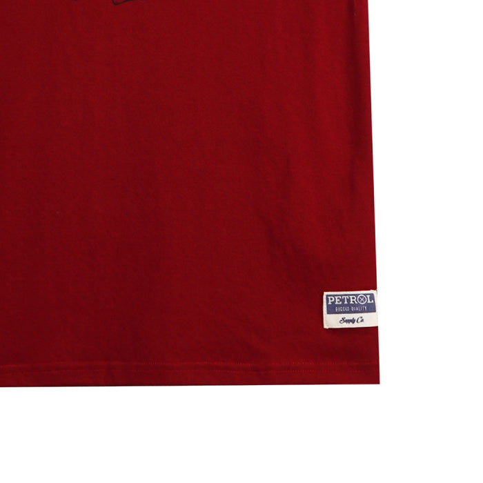 Petrol Basic Tees for Men Slim Fitting Shirt CVC Jersey Fabric Trendy fashion Casual Top Crimson T-shirt for Men 141522-U (Crimson)
