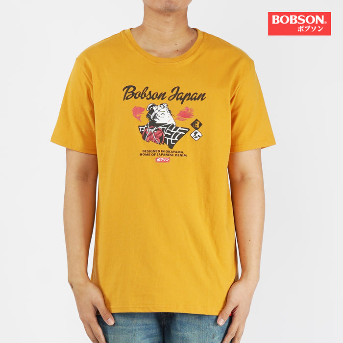 Bobson Japanese Men's Basic Tees Trendy fashion High Quality Apparel Comfortable Casual Top for Men Slim Fit 146811-U (Yellow)