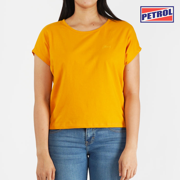 Petrol Ladies Basic Oversized Shirt CVC Jersey Fabric Trendy Fashion High Quality Apparel Comfortable Casual T-shirt For Women 150183 (Canary)