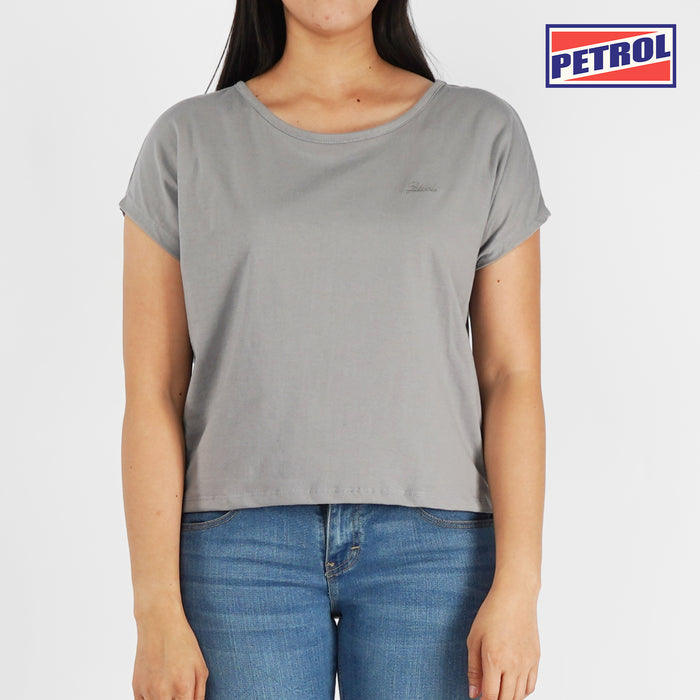 Petrol Ladies Basic Oversized Shirt CVC Jersey Fabric Trendy Fashion High Quality Apparel Comfortable Casual T-shirt For Women 150183 (Gray)