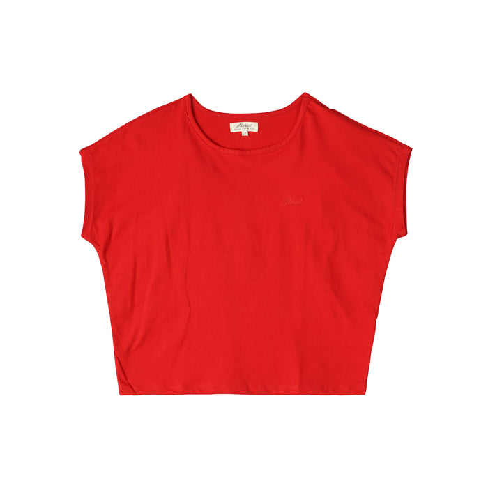 Petrol Ladies Basic Oversized Shirt CVC Jersey Fabric Trendy Fashion High Quality Apparel Comfortable Casual T-shirt For Women 150199 (Scarlet)