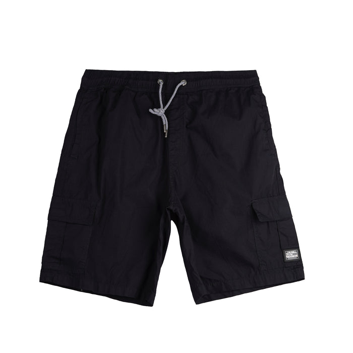 Bobson Japanese Men's Basic Non-Denim Jogger Short Trendy fashion High Quality Apparel Comfortable Casual Short for Men Mid Waist 135702 (Black)