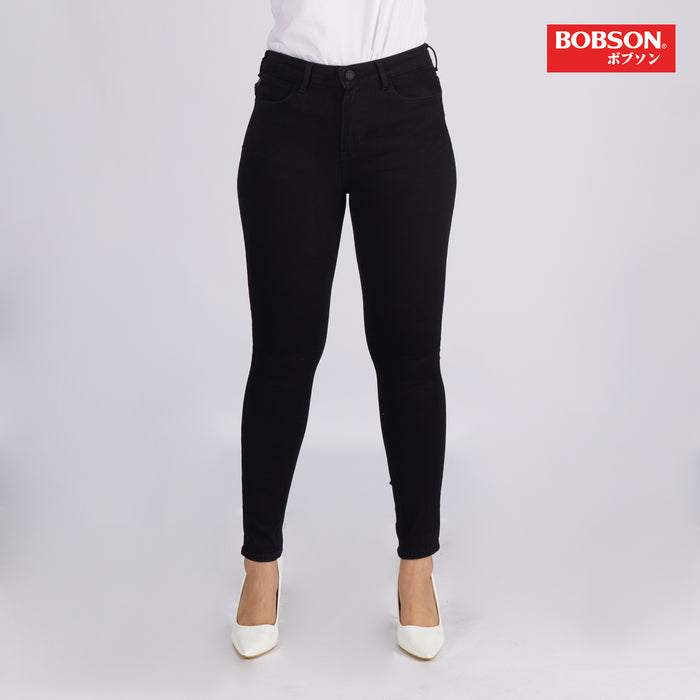 Bobson Japanese Ladies Basic Denim Jeans for Women Trendy Fashion High Quality Apparel Comfortable Casual Pants for Women Super skinny 149656 (Black)