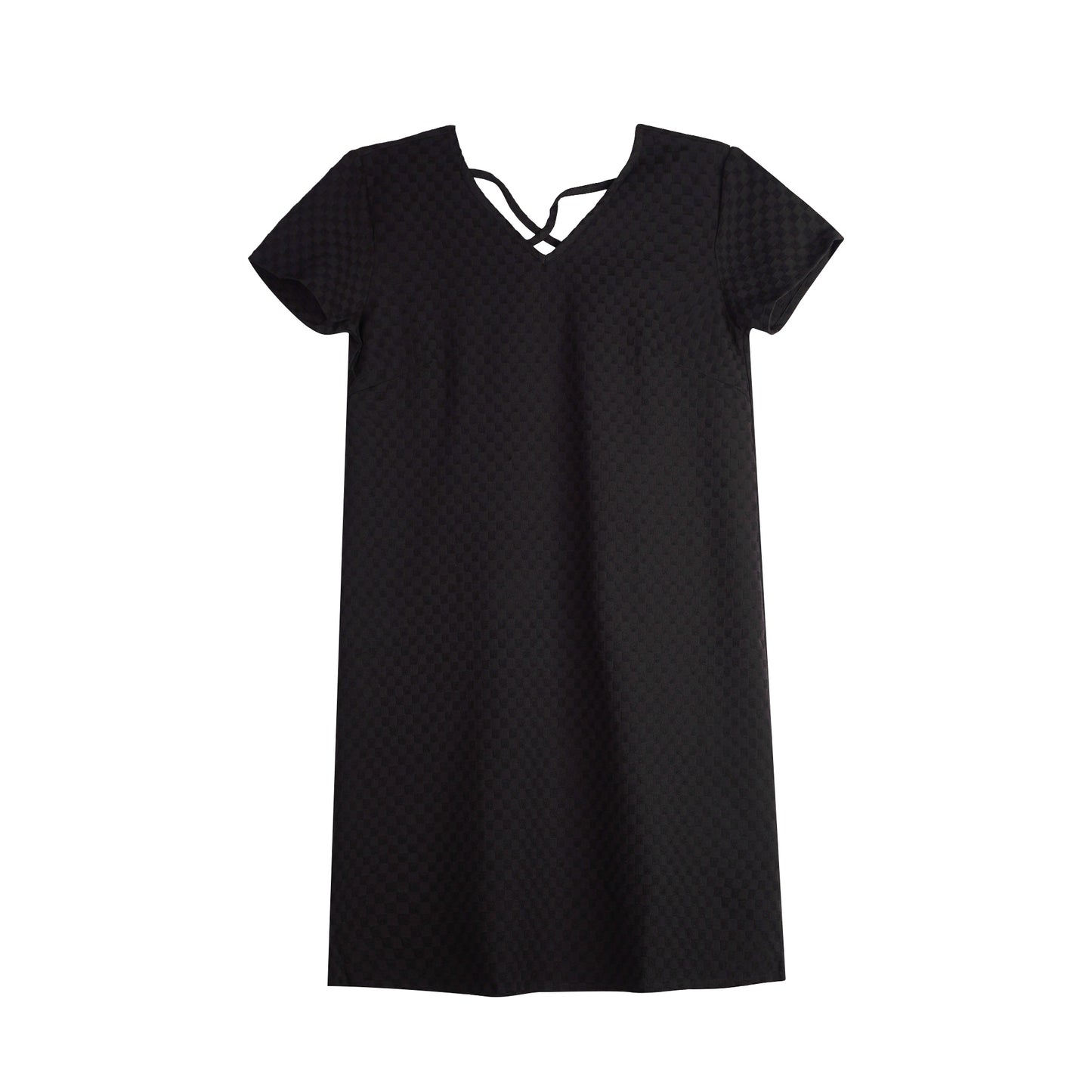 Stylistic Mr. Lee Ladies Basic V-Neck Dress for Women Trendy Fashion High Quality Apparel Comfortable Casual Dress for Women Regular Fit 141713 (Black)