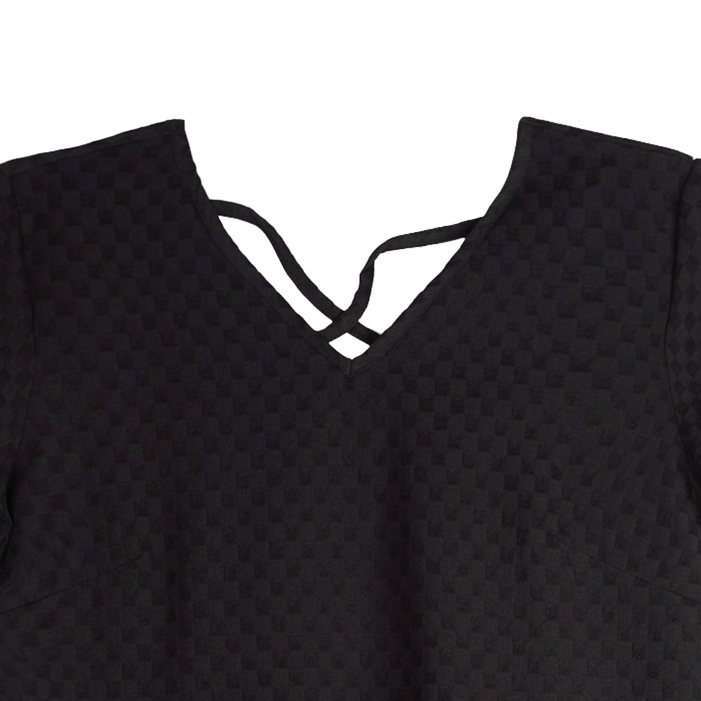 Stylistic Mr. Lee Ladies Basic V-Neck Dress for Women Trendy Fashion High Quality Apparel Comfortable Casual Dress for Women Regular Fit 141713 (Black)