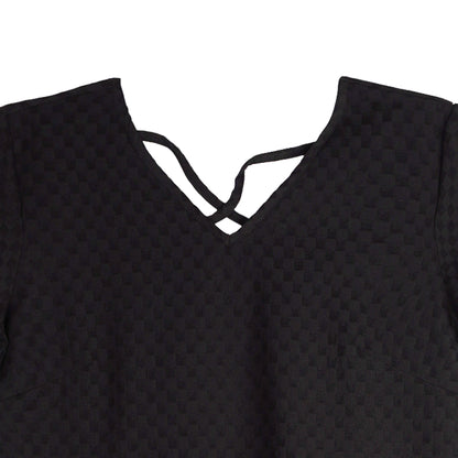 Stylistic Mr. Lee Ladies Basic V-Neck Dress for Women Trendy Fashion High Quality Apparel Comfortable Casual Dress for Women Regular Fit 141713 (Black)
