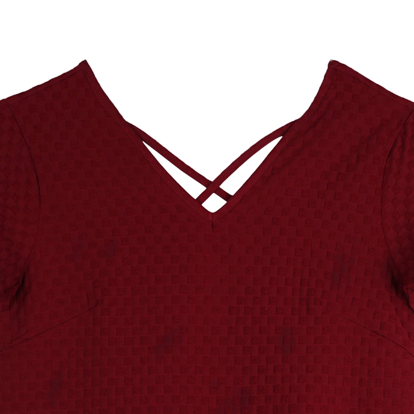 Stylistic Mr. Lee Ladies Basic V-Neck Dress for Women Trendy Fashion High Quality Apparel Comfortable Casual Dress for Women Regular Fit 141713 (Red)