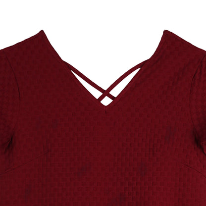 Stylistic Mr. Lee Ladies Basic V-Neck Dress for Women Trendy Fashion High Quality Apparel Comfortable Casual Dress for Women Regular Fit 141713 (Red)