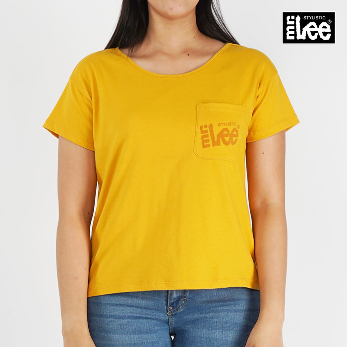 Stylistic Mr. Lee Ladies Basic Tees Round Neck for Women Trendy Fashion High Quality Apparel Comfortable Casual Top for Women Boxy Fit 144622-U (Yellow)