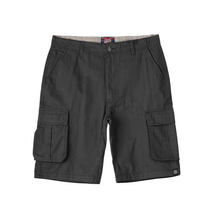 Petrol Basic Non-Denim Cargo Short for Men Regular Fitting Garment Wash Fabric Casual Short Black Cargo Short for Men 129823 (Black)