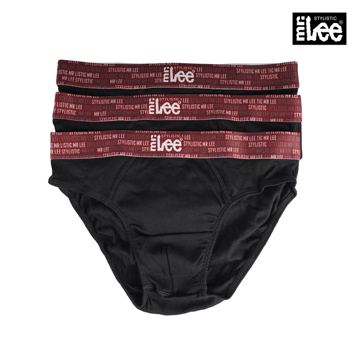 Stylistic Mr. Lee Men's Basic Accessories Innerwear 3in1 Hipster Brief for Men Trendy Fashion High Quality Apparel Comfortable Casual Brief for Men 106928 (Black)