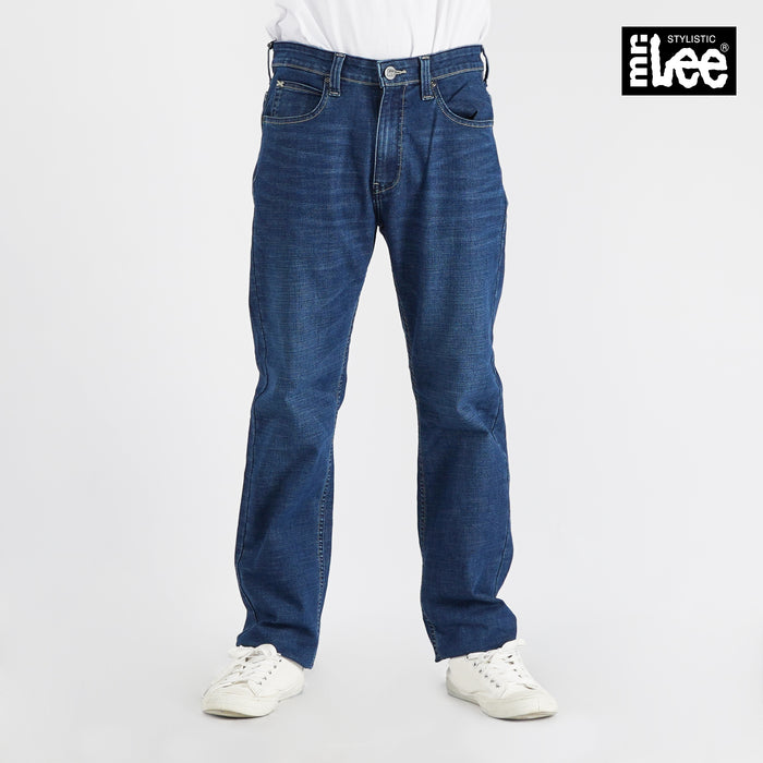 Stylistic Mr. Lee Men's Basic Denim Regular Straight Pants for Men Trendy Fashion High Quality Apparel Comfortable Casual Jeans for Men Mid Waist 152484 (Medium Shade)