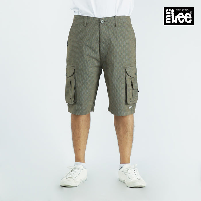 Stylistic Mr. Lee Men's Basic Non-Denim Cargo short for Men Trendy Fashion High Quality Apparel Comfortable Casual Short for Men Mid Waist 135357 (Fatigue)