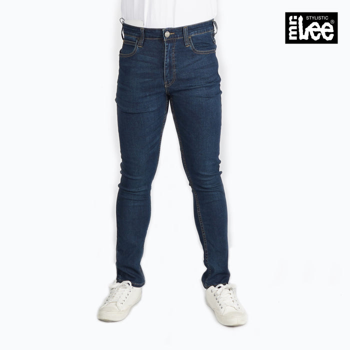 Stylistic Mr. Lee Men's Basic Denim Pants for Men Trendy Fashion High Quality Apparel Comfortable Casual Jeans for Men Super Skinny Mid Waist 151293-U (Dark Shade)