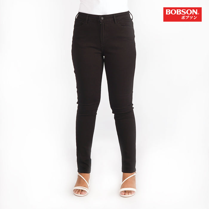 Bobson Japanese Ladies Basic Denim Pants for Women Trendy Fashion High Quality Apparel Comfortable Casual Jeans for Women Super skinny 153826 (Black)