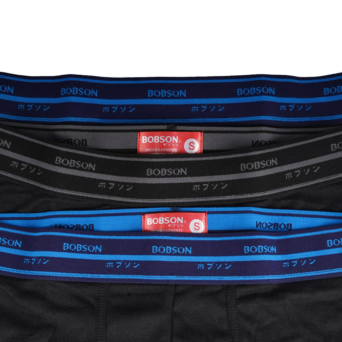 Bobson Japanese Men's Basic Accessories Innerwear 3in1 Boxer short Trendy Fashion High Quality Innerwear for Men 96098 (Black)