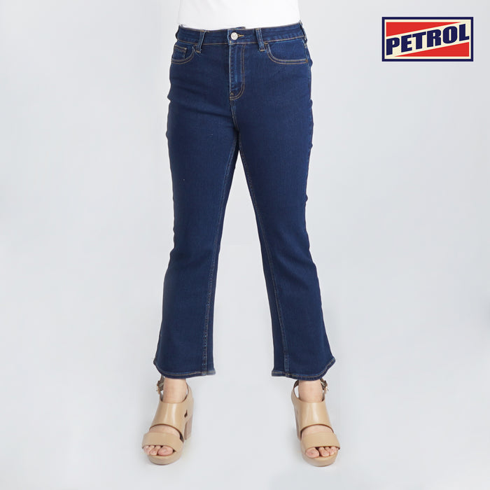 Petrol Basic Denim Pants for Ladies Flared jean's Fitting Extreme Wash Hi Rise Trendy fashion Casual Bottoms Dark Shade Jeans for Ladies 153979 (Dark Shade)