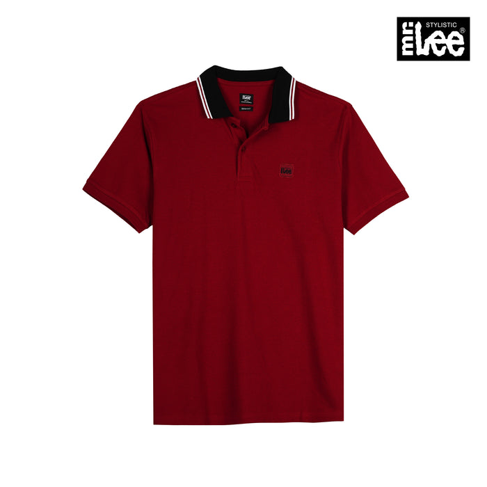 Stylistic Mr. Lee Men's Basic Collared Shirt for Men Trendy Fashion High Quality Apparel Comfortable Casual Polo shirt for Men Semi body Fit 140078 (Maroon)