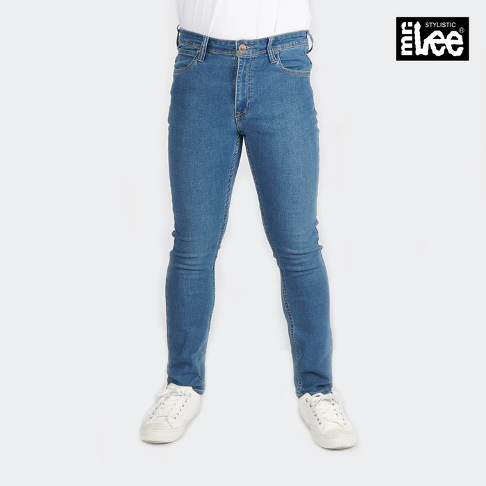 Stylistic Mr. Lee Men's Basic Denim Pants for Men Trendy Fashion High Quality Apparel Comfortable Casual Jeans for Men Super Skinny Mid Waist 153878-U (Light Shade)