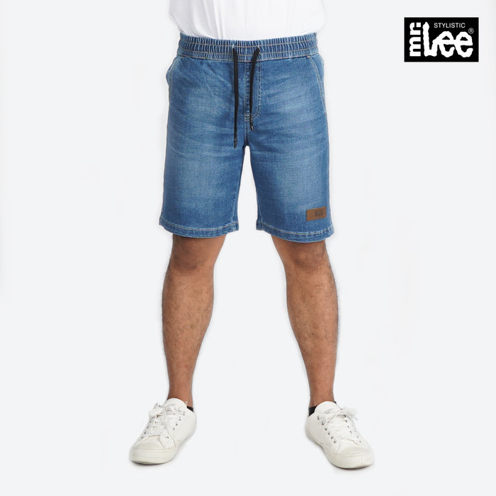 Stylistic Mr. Lee Men's Basic Denim Jogger Short for Men Trendy Fashion High Quality Apparel Comfortable Casual Short for Men Mid Waist 152107 (Light Shade)