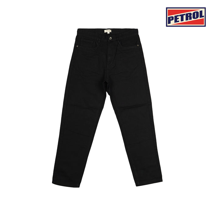Petrol Ladies' Basic Denim Mid Waist Pants Straight cut fitting Trendy fashion Mom Boy Friend Jeans Casual Bottoms Black Pants for Women 146074-U (Black)