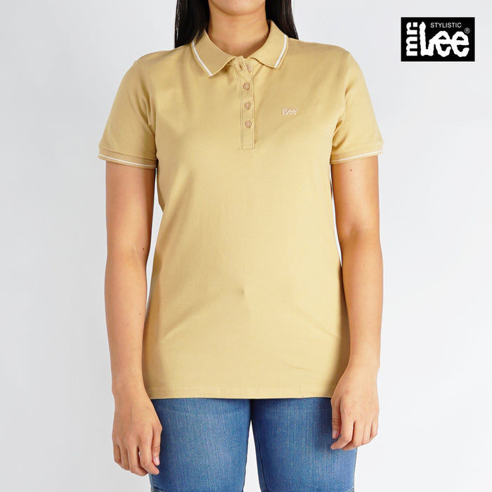 Stylistic Mr. Lee Ladies Basic Collared shirt for Women Trendy Fashion High Quality Apparel Comfortable Casual Polo shirt for Women Regular Fit 139879 (Khaki)