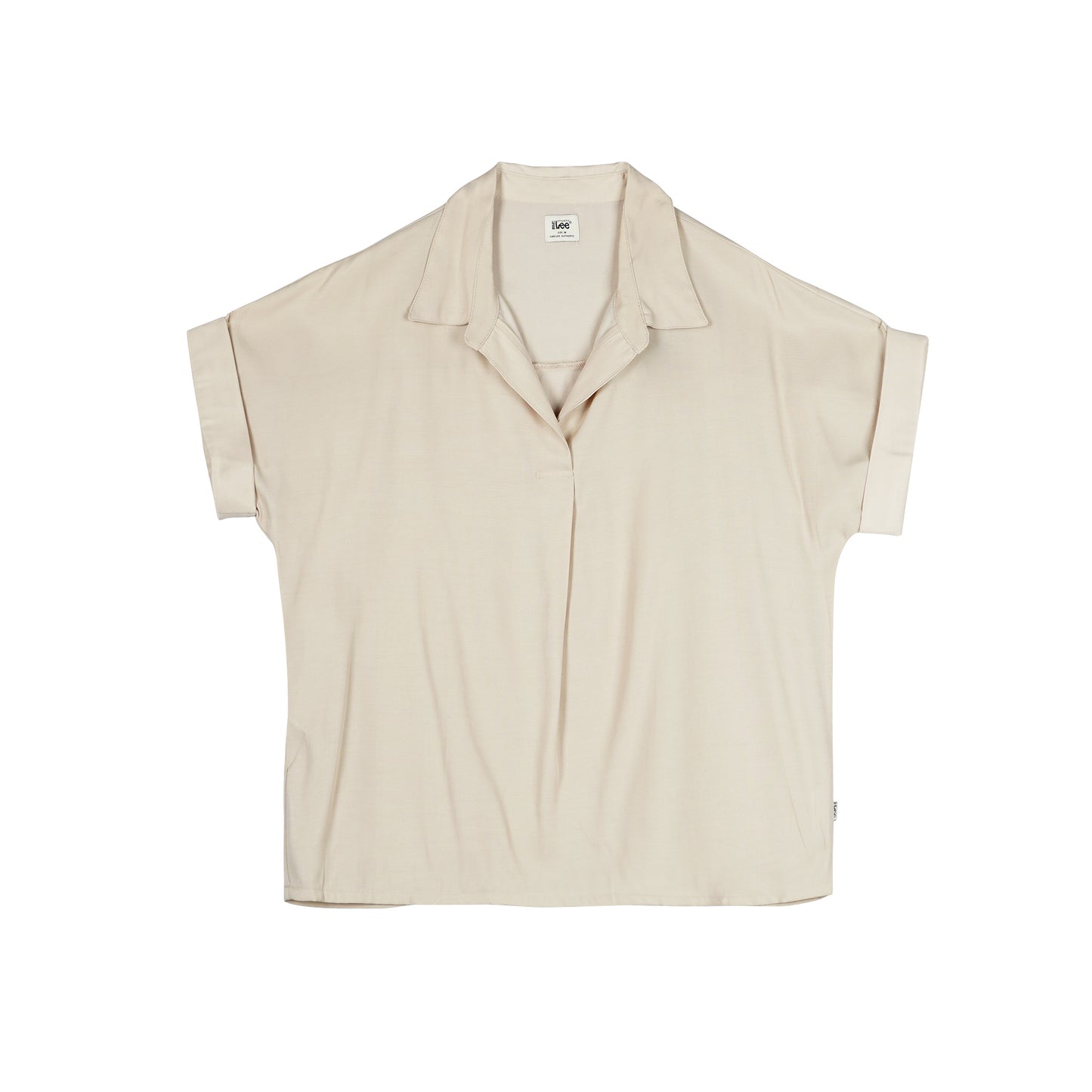 Stylistic Mr. Lee Ladies Basic Woven for Women with Collar Trendy Fashion High Quality Apparel Comfortable Casual Shirt for Women Relaxed Fit 142974 (Beige)