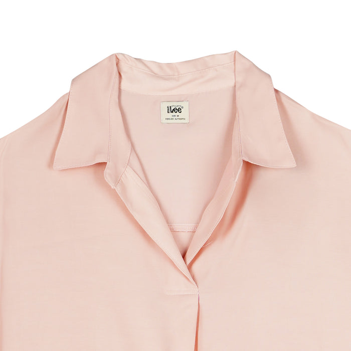 Stylistic Mr. Lee Ladies Basic Woven for Women with Collar Trendy Fashion High Quality Apparel Comfortable Casual Shirt for Women Relaxed Fit 142974 (Pink)