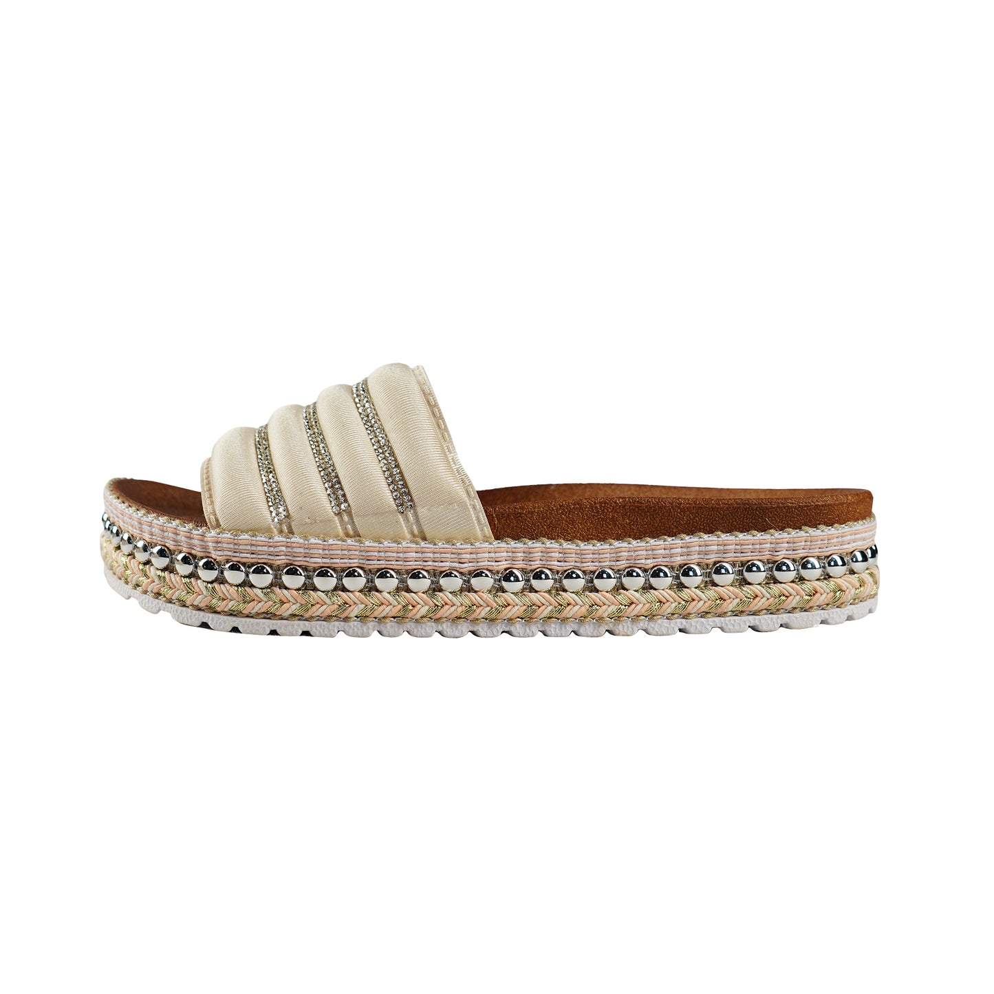 Stylistic Mr. Lee Ladies Basic Accessories Footwear for Women Trendy Fashion High Quality Apparel Comfortable Casual Slip on for Women 140638 (Beige)