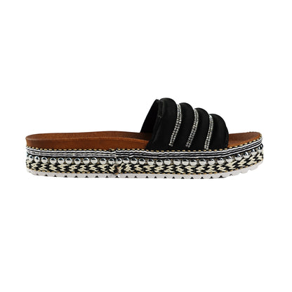 Stylistic Mr. Lee Ladies Basic Accessories Footwear for Women Trendy Fashion High Quality Apparel Comfortable Casual Slip on for Women 140638 (Black)