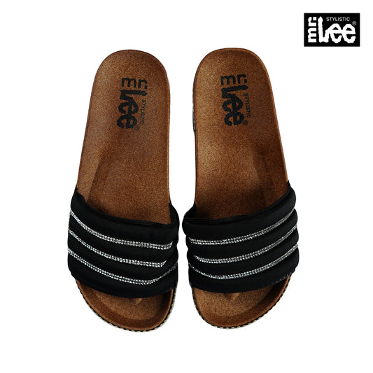 Stylistic Mr. Lee Ladies Basic Accessories Footwear for Women Trendy Fashion High Quality Apparel Comfortable Casual Slip on for Women 140638 (Black)